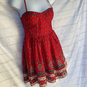 Urban Outfitters Band of Gypsi Red spaghetti Strap bustier Dress size XS